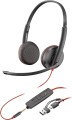 Poly Blackwire 3225 Stereo USB-C Headset +3.5mm Plug +USB-C/A Adapter (Bulk) - 2079470
