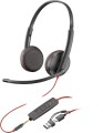 Poly Blackwire 3225 Stereo USB-C Headset +3.5mm Plug +USB-C/A Adapter (Bulk) - 2637200