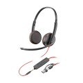 Poly Blackwire 3225 Stereo USB-C Headset +3.5mm Plug +USB-C/A Adapter (Bulk) - 2638950