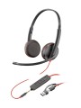 Poly Blackwire 3225 Stereo USB-C Headset +3.5mm Plug +USB-C/A Adapter (Bulk) - 2899060