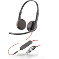 Poly Blackwire 3225 Stereo USB-C Headset +3.5mm Plug +USB-C/A Adapter (Bulk) - 2637194