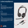 Poly Blackwire 5220 Stereo USB-C Headset +3.5mm Plug +USB-C/A Adapter - 3011409