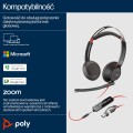 Poly Blackwire 5220 Stereo USB-C Headset +3.5mm Plug +USB-C/A Adapter - 3011414