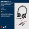 Przewodowe słuchawki HP Poly Blackwire 8225 USB-C/A - 3024731