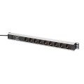 Digitus DN-95438 rozdzielacz zasilania PDU 9 x gniazdo sieciowe 1U Czarny, Srebrny - 3005771
