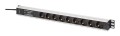 Digitus DN-95438 rozdzielacz zasilania PDU 9 x gniazdo sieciowe 1U Czarny, Srebrny - 2990394