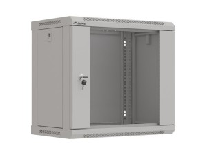 LANBERG SZAFA INSTALACYJNA RACK WISZĄCA 19" 9U 540X350 SZARA DRZWI PRZESZKLONE  (FLAT PACK)