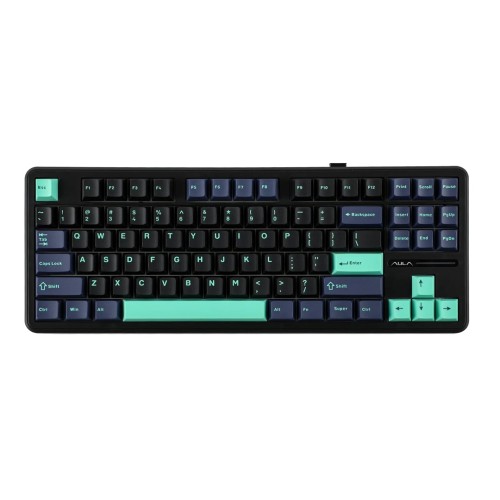 Klawiatura gasket F87 Pro Dark Blue + Black + Cyan GrayWoodV4 switch RGB AULA - 3011209
