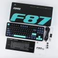 Klawiatura gasket F87 Pro Dark Blue + Black + Cyan GrayWoodV4 switch RGB AULA - 3011216
