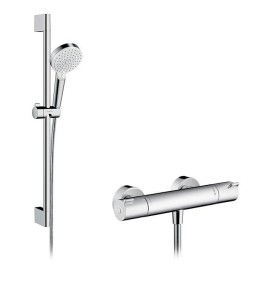 Hansgrohe Crometta brusersystem z 65 cm Vario brusesat i Ecostat 1001 CL termostatarmatur til frembygning