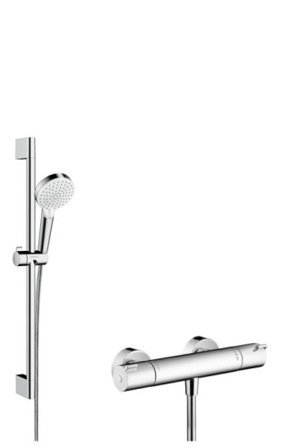 Hansgrohe Crometta brusersystem z 65 cm Vario brusesat i Ecostat 1001 CL termostatarmatur til frembygning - 2967696