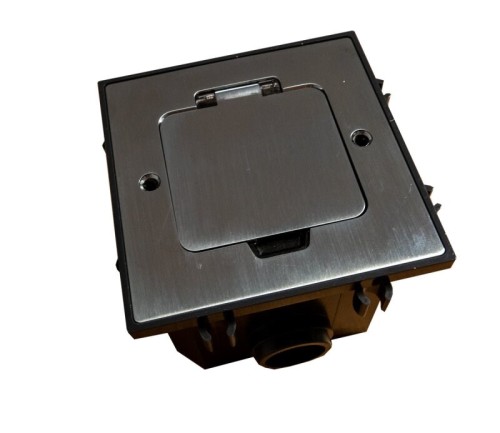 Box podłogowy mini 2M" IP44 - puszka podłogowa do montażu gniazd standardu 45x45mm w podłogach twardych - 3052616