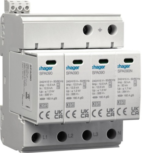 SPA931  SPD OGRANICZNIK PRZEPIĘĆ T1+T2 B+C 4P 4M 12.5/50KA 1.5KV TNS - 3045143