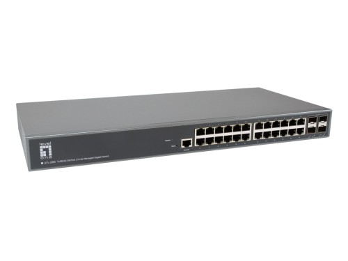 LevelOne GTL-2885 przełącznik sieciowy Zarządzany L3 Gigabit Ethernet (10/100/1000) Szary - 3046107