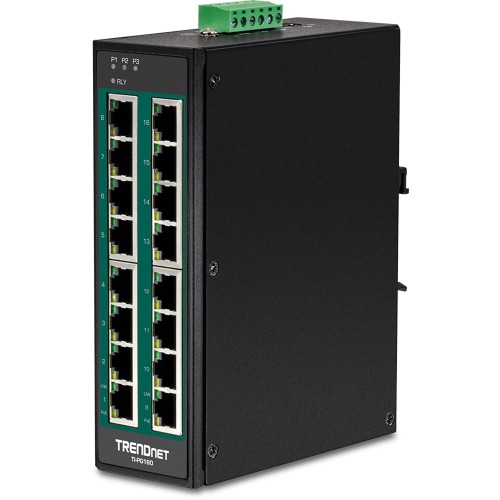 TRENDnet Industrie Switch 16 Port Gbit PoE+  DIN-Rail Metall - 3046181