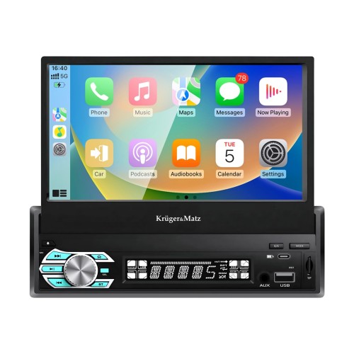 Radio samochodowe Kruger&Matz KM2018 z wysuwanym ekranem 7" CarPlay/AndroidAuto - 3046732