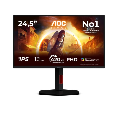 AOC G4 25G4KUR monitor komputerowy 62,2 cm (24.5") 1920 x 1080 px Full HD LED Czarny, Czerwony - 3047398