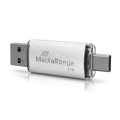 MediaRange MR941-1 pamięć USB 1 TB USB Type-A / USB Type-C 3.2 Gen 1 (3.1 Gen 1) Srebrny - 2986416