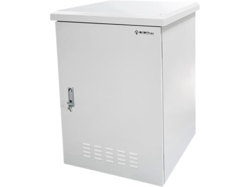 Zewnętrzna szafka rack IP55, wisząca 19" 15U 600x600, 4 belki nośne, 4 przepusty kablowe, kolor szary ALANTEC - 3059140