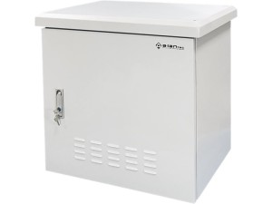 Zewnętrzna szafka rack IP55, wisząca 19" 6U 600x450, 4 belki nośne, 4 przepusty kablowe, kolor szary ALANTEC