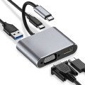 Hub USB Typ-C 4w1 USB 3.0 + PD 100W + HDMK 4k30Hz + VGA FullHD - 3048376