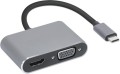 Hub USB Typ-C 4w1 USB 3.0 + PD 100W + HDMK 4k30Hz + VGA FullHD - 3048374