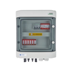 Rozdzielnica przył. DCAC hermetyczna IP65 EMITER z ogranicznikiem przepięć DC Dehn 1000V typu 2, 2 x łańcuch PV, 2 x MPPT // ogr. AC Dehn typ 1+2, 10A 3-F