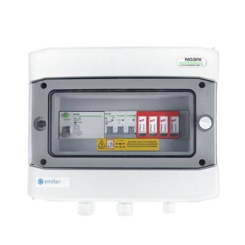 Rozdzielnica przył. AC hermetyczna IP65 EMITER z ogranicznikiem przepięć AC Dehn typ 2, 40A 3-F, RCD typ A 63A/300mA - 3053275