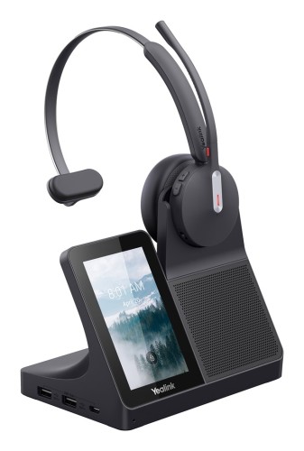Yealink WH64 Workstation Mono Zestaw słuchawkowy Przewodowy i Bezprzewodowy Opaska na głowę Biuro/centrum telefoniczne USB Type-C Bluetooth Podstawka do ładowania Czarny - 3051283