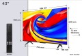 TCL P7L 43P7L Telewizor 109,2 cm (43") 4K Ultra HD Smart TV Wi-Fi Czarny 400 cd/m2 - 3050933