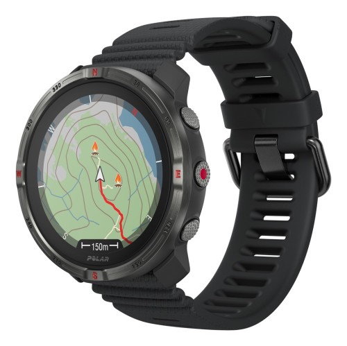 Polar Grit X2 3,25 cm (1.28") AMOLED 44.7 mm Cyfrowy 416 x 416 px Ekran dotykowy Czarny GPS - 3048081