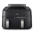 Philips 5000 series NA551/00 frytkownica Podwójny 9 l Autonomiczny 2750 W Frytkownica na gorące powietrze Czarny, Srebrny - 3060478