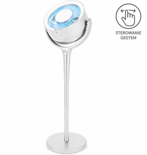 Wentylator sterowany gestem MPM HL-WP-03, 12-stopniowa regulacja nawiewu, cyfrowy wyświetlacz LED, pilot zdalnego sterowania, Moc 24W, biały - 3061566