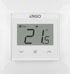 Regulator temperatury ENGO Controls E55-W do ramki 55x55, 230V, biały, Internetowy, Wi-Fi