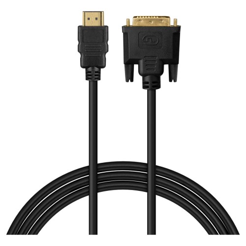 SAVIO KABEL HDMI 19PIN MĘSKI - DVI 18+1 MĘSKI 1,8M CZARNY ZŁOTE KOŃCÓWKI CL-212 - 2975160