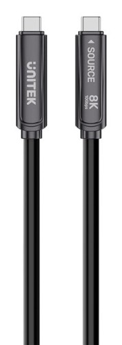 UNITEK KABEL OPTYCZNY USB-C PD60W 8K30HZ 10M BLACK - 3062565