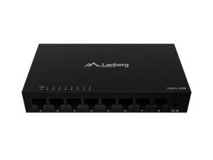 LANBERG SWITCH DSM1-1008 8X1GB/S NIEZARZĄDZALNY GIGABIT ETHERNET 12V (OBUDOWA METALOWA)