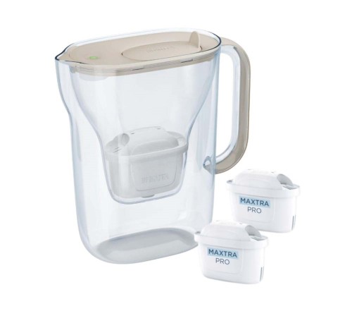 Dzbanek filtrujący Brita Style Essential+2 wkłady MaxtraPro PP (2,4l; piaskowy) - 2968209