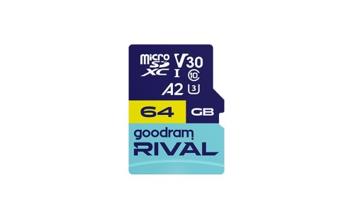 GOODRAM microSDXC 64GB V30 A2 UHS I U3 RIVAL + adapter - 3055233