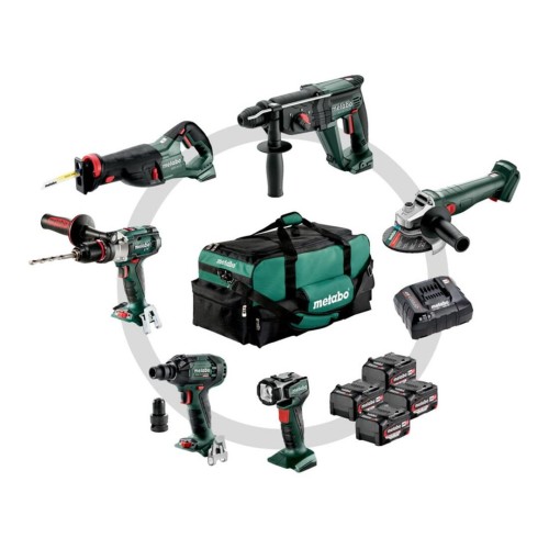METABO ZESTAW COMBO 18V 6.1 (SB18LTX +SSW18LTX300BL +KH18LTX24 +W18L9-125QUICK +SSEP18LT +ULA) 4x4,0Ah TORBA - 3022937