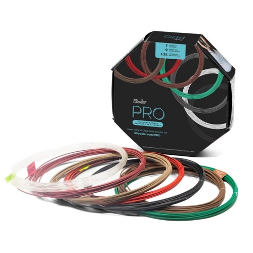 3Doodler PRO-FILLS materiały drukarskie 3D Miedź, Kwas polimlekowy (PLA), Polikwas mlekowy z włóknem węglowym (PLA-CF), Włókno drzewne Miedź, Zielony, Szary, Biały, Drewno, Czerwony, Brąz - 2996644