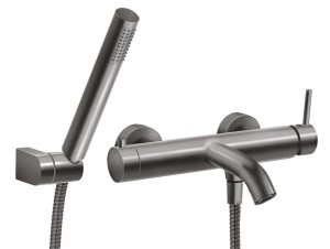 BATH MIXER WITH SHOWER SET GUN METAL