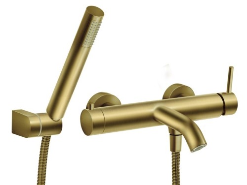 BATH MIXER WITH SHOWER SET BRUSHED GOLD - 3068608