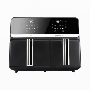 ELDOM FRYTOWNICA BEZTŁUSZCZOWA FR200 9 L,2200W, DWIE NIEZALEŻNE SZUFLADY,8 PROGRAMÓW, WYŚWIETLACZ LED, TEMP. 80°C–200°C