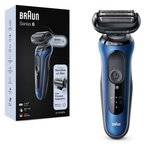 Braun Series 6 61-B1000s Golarka foliowa Czarny, Niebieski - 3069387