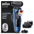 Braun Series 6 61-B4500cs - Golarka foliowa - Niebieski - Przyciski - LED - Ładowanie - Zasilanie - AC/Bateria - 3069415