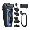Braun Series 6 61-B4500cs - Golarka foliowa - Niebieski - Przyciski - LED - Ładowanie - Zasilanie - AC/Bateria - 3069413