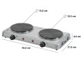 ELDOM KUCHENKA ELEKTRYCZNA DWUPŁYTOWA PG23 DOPPO 2000W SREBRNA - 3069700