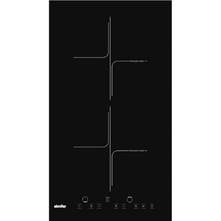 Hob | 3020?XEISP | Simfer Number of burners/cooking zones 2 | Induction | Touch control | Timer | Black - 3070810