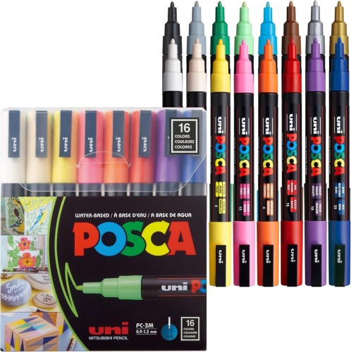 POSCA PC-3M Różne kolory 16 szt. - 3073142